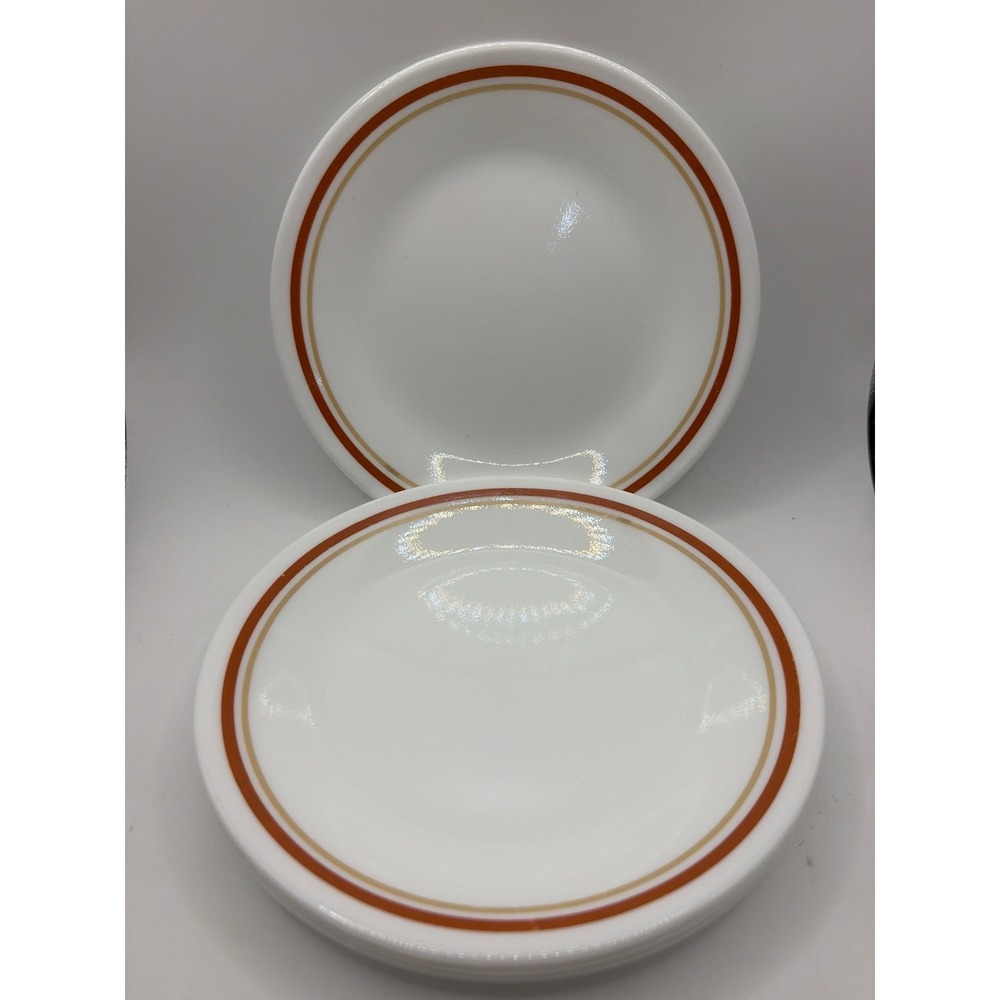 4  Retro Corelle Cinnamon Chestnut 6.75" Bread & Butter Plates  Corning
